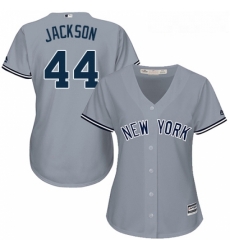 Womens Majestic New York Yankees 44 Reggie Jackson Replica Grey Road MLB Jersey