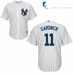 Youth Majestic New York Yankees 11 Brett Gardner Authentic White Home MLB Jersey