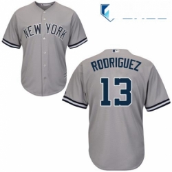 Youth Majestic New York Yankees 13 Alex Rodriguez Authentic Grey Road MLB Jersey