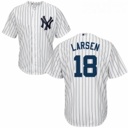 Youth Majestic New York Yankees 18 Don Larsen Replica White Home MLB Jersey