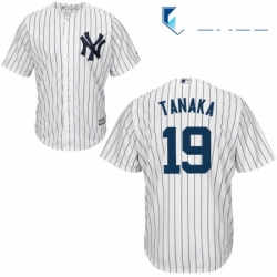 Youth Majestic New York Yankees 19 Masahiro Tanaka Authentic White Home MLB Jersey