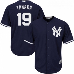 Youth Majestic New York Yankees 19 Masahiro Tanaka Replica Navy Blue Alternate MLB Jersey