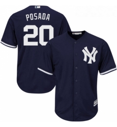 Youth Majestic New York Yankees 20 Jorge Posada Authentic Navy Blue Alternate MLB Jersey