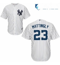 Youth Majestic New York Yankees 23 Don Mattingly Authentic White Home MLB Jersey