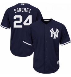 Youth Majestic New York Yankees 24 Gary Sanchez Authentic Navy Blue Alternate MLB Jersey