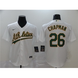 Athletics 26 Matt Chapman White 2020 Nike Cool Base Jersey