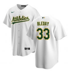 Men Oakland Athletics 33 JJ Bleday White Cool Base Stitched Jersey