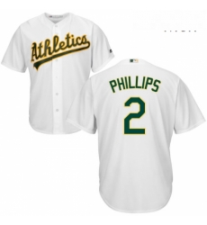 Mens Majestic Oakland Athletics 2 Tony Phillips Replica White Home Cool Base MLB Jersey