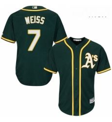 Mens Majestic Oakland Athletics 7 Walt Weiss Replica Green Alternate 1 Cool Base MLB Jersey