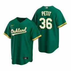 Mens Nike Oakland Athletics 36 Yusmeiro Petit Green Alternate Stitched Baseball Jersey