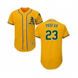 Mens Oakland Athletics 23 Jurickson Profar Gold Alternate Flex Base Authentic Collection Baseball Jersey