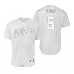 Oakland Athletics Chris Herrmann Worm White 2019 Players Weekend MLB Jersey