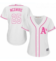 Womens Majestic Oakland Athletics 25 Mark McGwire Replica White Fashion Cool Base MLB Jersey