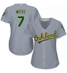 Womens Majestic Oakland Athletics 7 Walt Weiss Replica Grey Road Cool Base MLB Jersey