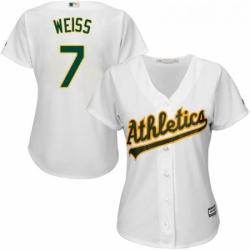 Womens Majestic Oakland Athletics 7 Walt Weiss Replica White Home Cool Base MLB Jersey