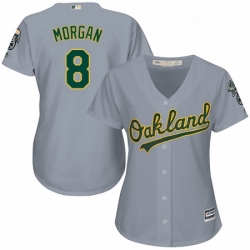 Womens Majestic Oakland Athletics 8 Joe Morgan Authentic Grey Road Cool Base MLB Jersey