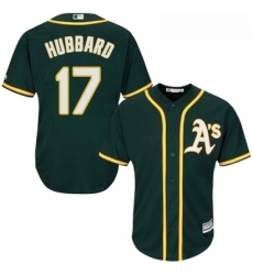 Youth Majestic Oakland Athletics 17 Glenn Hubbard Authentic Green Alternate 1 Cool Base MLB Jersey