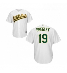 Youth Oakland Athletics 19 Josh Phegley Replica White Home Cool Base Baseball Jersey 