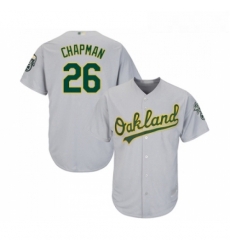 Youth Oakland Athletics 26 Matt Chapman Replica Grey Road Cool Base Baseball Jersey 