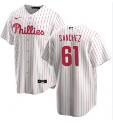 Men Nike Cristopher Sanchez White #61 Philadelphia Phillies Home Jersey Men Nike Cristopher Sanchez White #61 Philadelphia Phillies Home Jersey