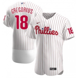 Men Philadelphia Phillies 18 Didi Gregorius White Flex Base Stitched Baseball jersey