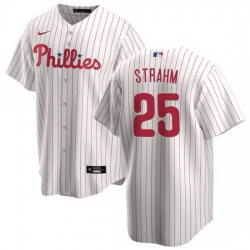 Men Philadelphia Phillies 25 Matt Strahm White Cool Base Stitched Baseball Jersey