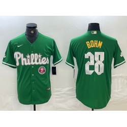 Men Philadelphia Phillies 28 Alec Bohm Green 2024 City Connect Stitched JerseyS