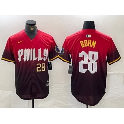 Men Philadelphia Phillies 28 Alec Bohm Red 2024 City Connect Limited Stitched Jersey 2