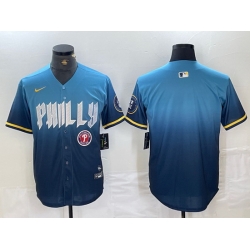 Men Philadelphia Phillies Blank Blue 2024 City Connect Limited Stitched Jersey 5