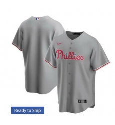 Men Philadelphia Phillies Nike Gray Blank Jersey