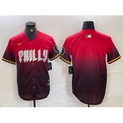 Men Philadelphia Phillies Red Team Big Logo 2024 City Connect Limited Stitched Baseball Jersey 4