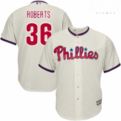 Mens Majestic Philadelphia Phillies 36 Robin Roberts Replica Cream Alternate Cool Base MLB Jersey