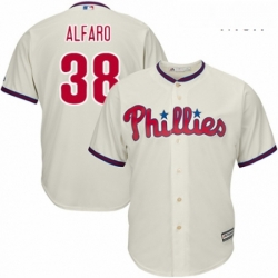 Mens Majestic Philadelphia Phillies 38 Jorge Alfaro Replica Cream Alternate Cool Base MLB Jersey 