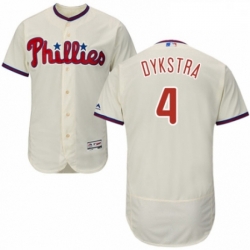 Mens Majestic Philadelphia Phillies 4 Lenny Dykstra Cream Alternate Flex Base Authentic Collection MLB Jersey