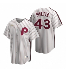 Mens Nike Philadelphia Phillies 43 Nick Pivetta White Cooperstown Collection Home Stitched Baseball Jersey