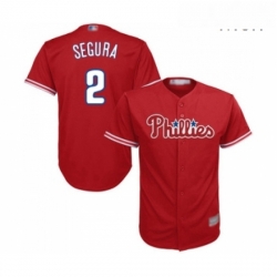 Mens Philadelphia Phillies 2 Jean Segura Replica Red Alternate Cool Base Baseball Jersey 