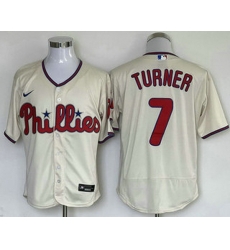 Men's Philadelphia Phillies #7 Trea Turner Cream Stitched MLB Flex Base Nike Jersey