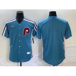 Men's Philadelphia Phillies Blank Blue Cooperstown Throwback Cool Base Nike Jersey