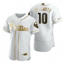 Philadelphia Phillies 10 JT Realmuto White Nike Mens Authentic Golden Edition MLB Jersey