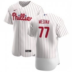 Philadelphia Phillies 77 Adonis Medina Men Nike White Home 2020 Authentic Player MLB Jersey