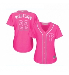 Womens Philadelphia Phillies 22 Andrew McCutchen Replica Pink Fashion Cool Base Baseball Jersey 