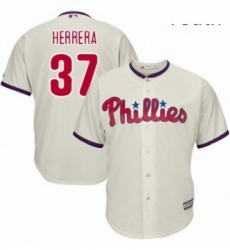 Youth Majestic Philadelphia Phillies 37 Odubel Herrera Authentic Cream Alternate Cool Base MLB Jersey 