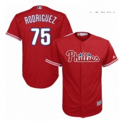 Youth Majestic Philadelphia Phillies 75 Francisco Rodriguez Replica Red Alternate Cool Base MLB Jersey 