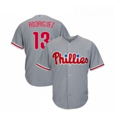 Youth Philadelphia Phillies 13 Sean Rodriguez Replica Grey Road Cool Base Baseball Jersey 