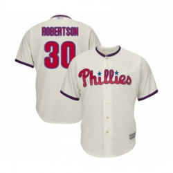 Youth Philadelphia Phillies 30 David Robertson Replica Cream Alternate Cool Base Baseball Jersey 