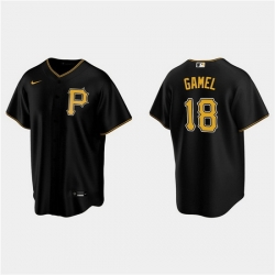 Men Pittsburgh Pirates 18 Ben Gamel Black Cool Base Stitched Jerse