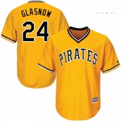 Mens Majestic Pittsburgh Pirates 24 Tyler Glasnow Replica Gold Alternate Cool Base MLB Jersey 