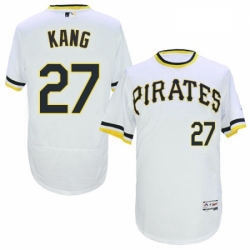 Mens Majestic Pittsburgh Pirates 27 Jung ho Kang White Flexbase Authentic Collection Cooperstown MLB Jersey