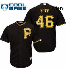 Mens Majestic Pittsburgh Pirates 46 Ivan Nova Replica Black Alternate Cool Base MLB Jersey 