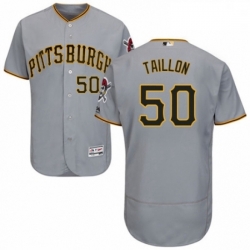 Mens Majestic Pittsburgh Pirates 50 Jameson Taillon Grey Road Flex Base Authentic Collection MLB Jersey